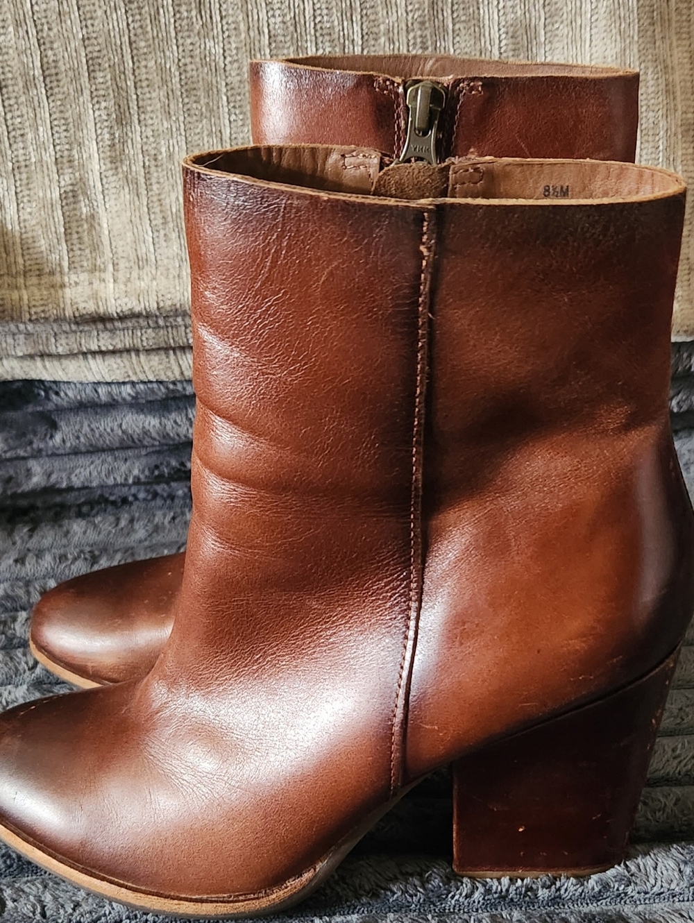 Kork-Ease Leather Par Heeled Ankle Boots Women's Size 8.5M